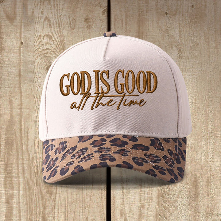 Christianartworkshop God Is Good All The Time Embroidered Casual Faith Baseball Cap - Bold Leopard - image 6