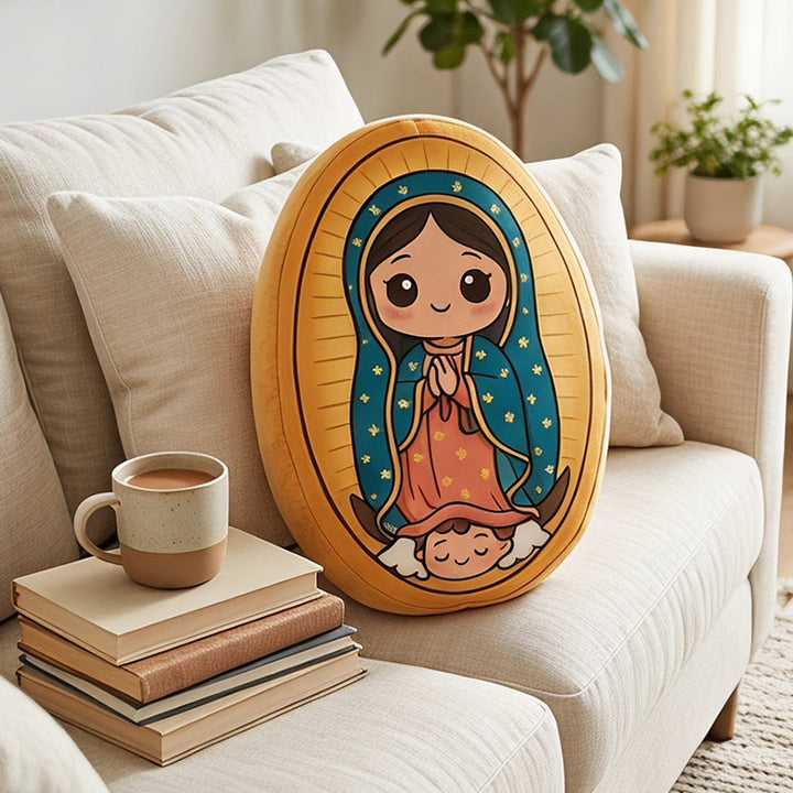 Christianartworkshop Cute Our Lady of Guadalupe Cartoon Shaped Plush Pillow: Cozy Faith-Inspired Home Decor - 24" (60cm) - image 0