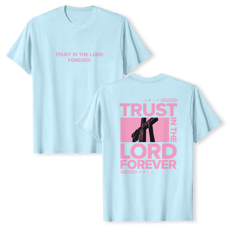 Christianartworkshop Trust In The Lord Forever T-Shirt - Blue - 2XL - image 9