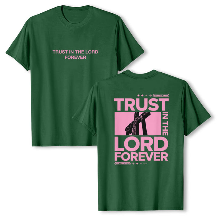 Christianartworkshop Trust In The Lord Forever T-Shirt - Dark Green - 2XL - image 18