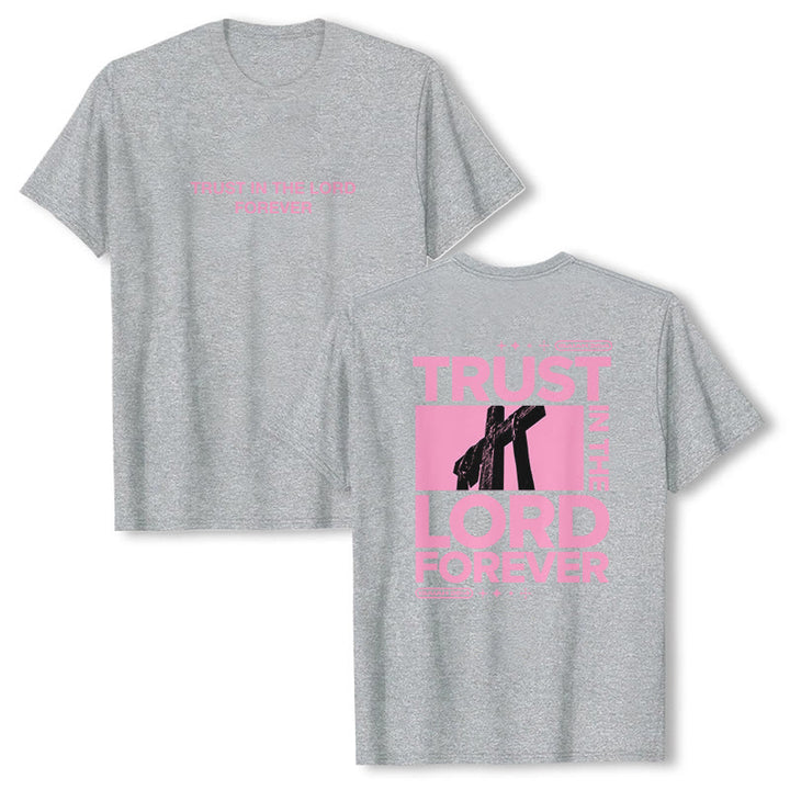 Christianartworkshop Trust In The Lord Forever T-Shirt - Grey - 2XL - image 24