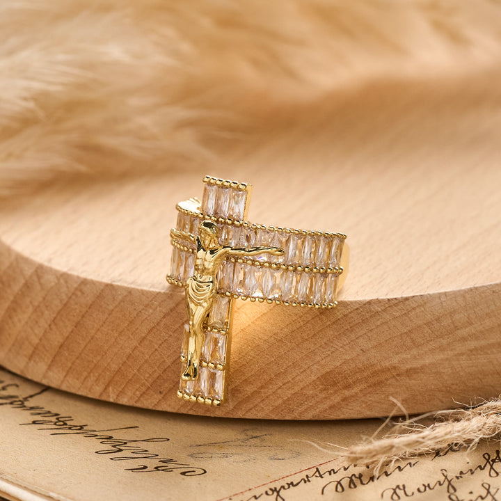 Christianartworkshop Compact Sculpted Crucifix Ring: Timeless Emblem of Unshakable Sacred Faith - image 5