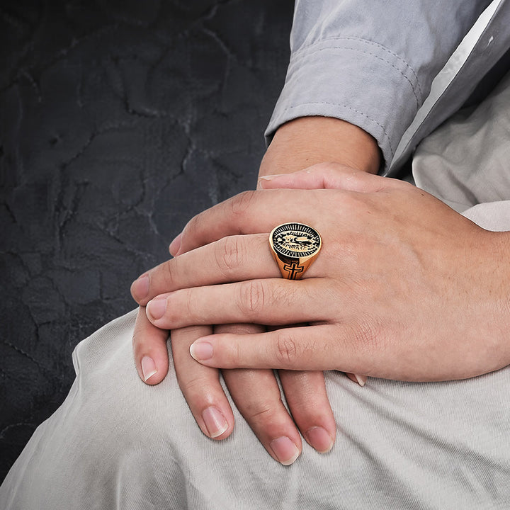 Christianartworkshop Deep Relief Our Lady Of Guadalupe Cross Statement Ring: Timeless Emblem of Unshakable Sacred Faith - image 3