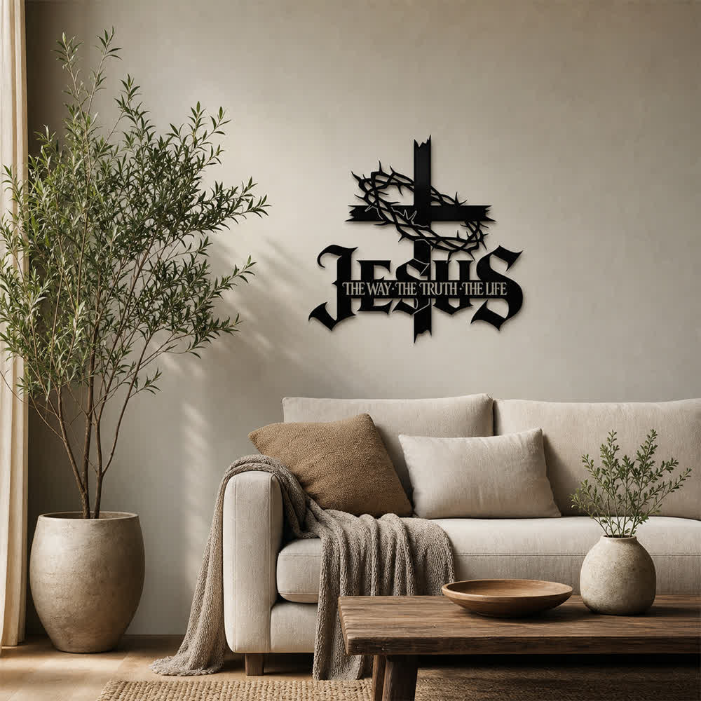 Christianartworkshop Thorn Crown Cross Jesus Scripture Metal Wall Decor: Symbol of Eternal Divine Truth - image 3