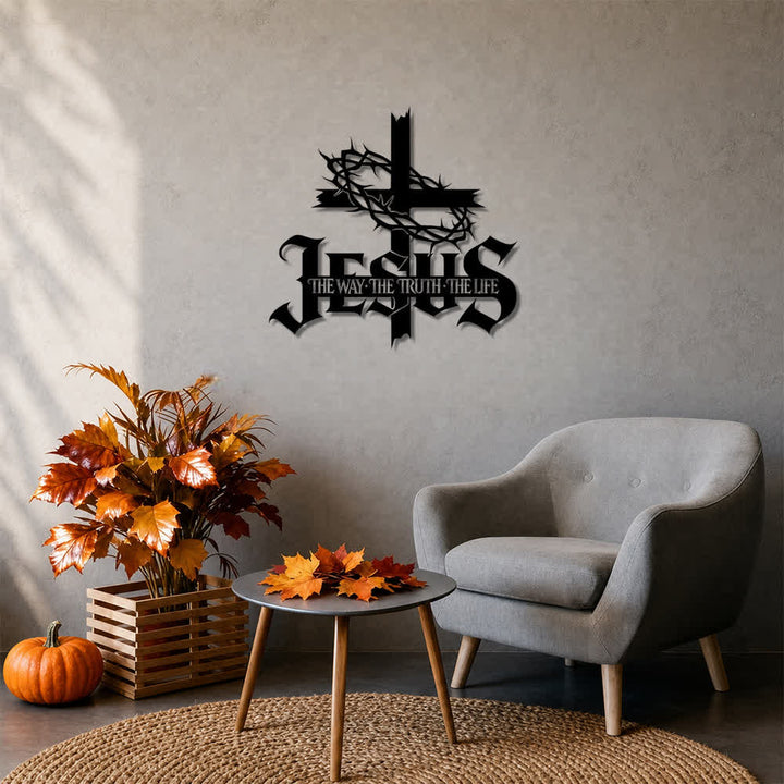 Christianartworkshop Thorn Crown Cross Jesus Scripture Metal Wall Decor: Symbol of Eternal Divine Truth - image 2