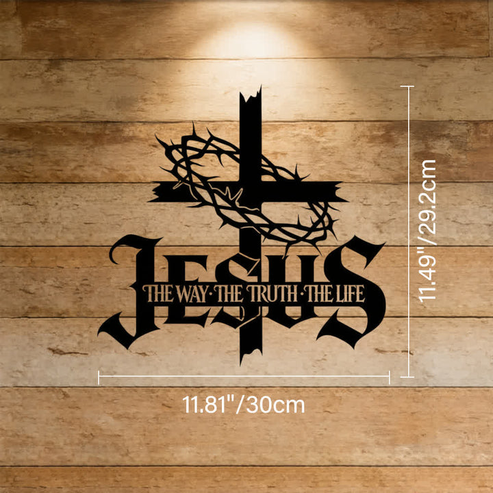 Christianartworkshop Thorn Crown Cross Jesus Scripture Metal Wall Decor: Symbol of Eternal Divine Truth - 11.81''*11.49''*"0.04''/30*29.2*0.1cm - image 5