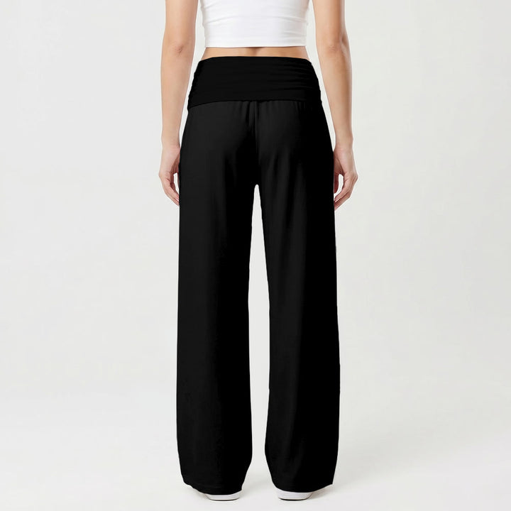 Christianartworkshop Minimal Multi Cross Graphic Front Hip Print Fold Over High Waist Wide Leg Pants - image 5