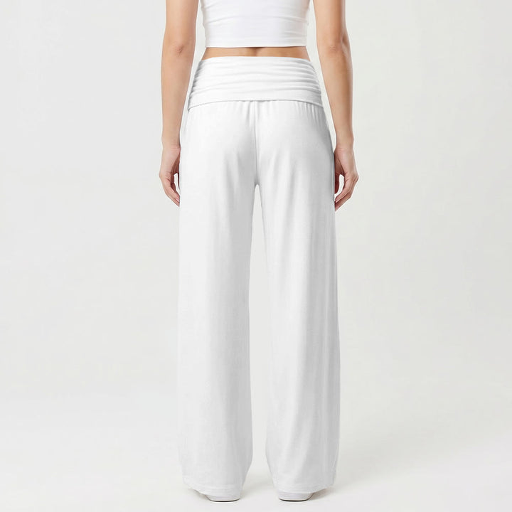 Christianartworkshop Vertical Cursive Faith Handwriting Print Fold Over High Waist Wide Leg Pants - image 5