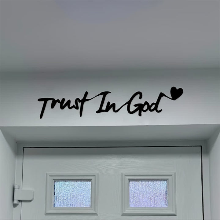 Christianartworkshop Cursive Trust In God Heart Accent Metal Wall Decor: Emblem of Steadfast Assuranc - image 0