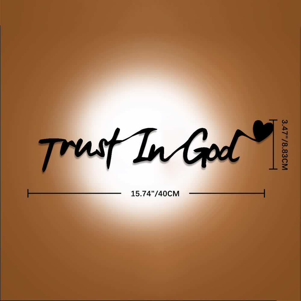 Christianartworkshop Cursive Trust In God Heart Accent Metal Wall Decor: Emblem of Steadfast Assuranc - 3.47"*15.74"*0.04''/8.83cm*40cm*0.1cm - image 6