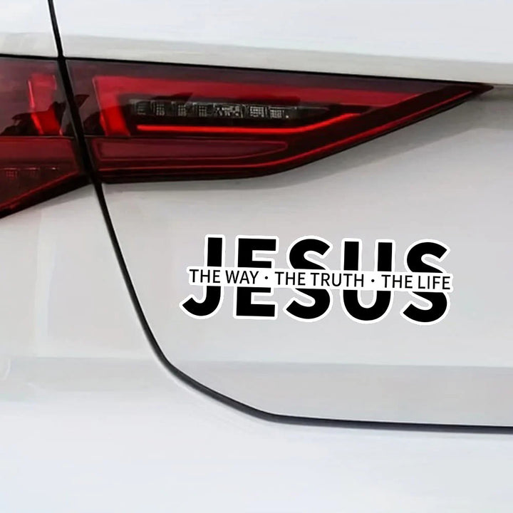 Christianartworkshop Bold Outline JESUS The Way The Truth The Life Letter Car Window Sticker: A Symbol of Abiding Faith & Divine Safeguard - image 5