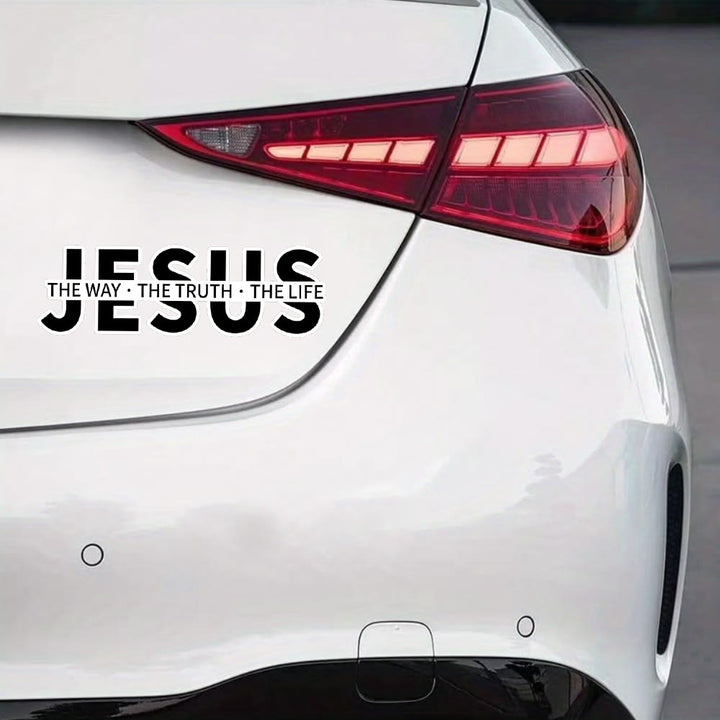Christianartworkshop Bold Outline JESUS The Way The Truth The Life Letter Car Window Sticker: A Symbol of Abiding Faith & Divine Safeguard - image 2