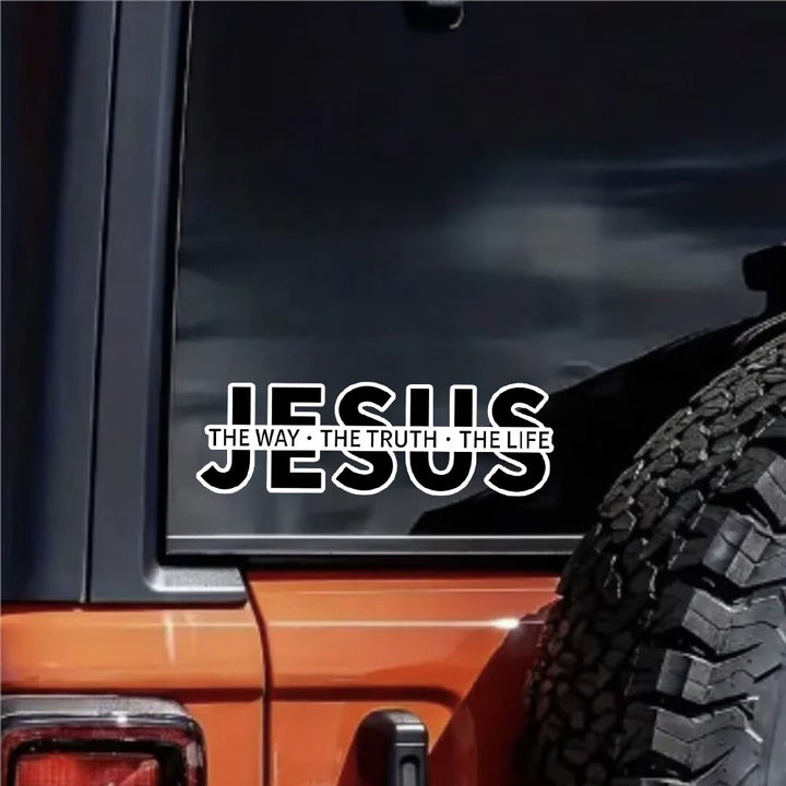 Christianartworkshop Bold Outline JESUS The Way The Truth The Life Letter Car Window Sticker: A Symbol of Abiding Faith & Divine Safeguard - image 3