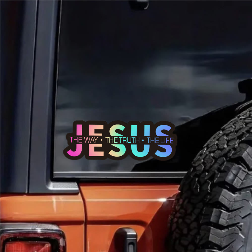 Christianartworkshop Bold Outline JESUS The Way The Truth The Life Letter Car Window Sticker: A Symbol of Abiding Faith & Divine Safeguard - image 10