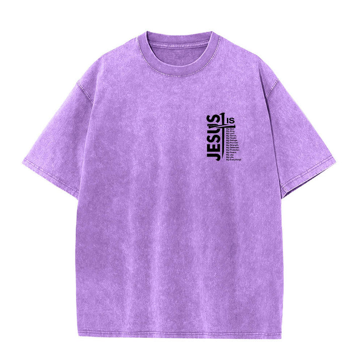 Christianartworkshop Front Mini Emblem Back Large Jesus Cross Attribute List Dual-Side Print Washed T‑Shirt - image 19