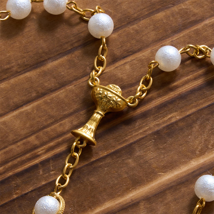 Christianartworkshop Wedding Couple Lasso Rosary Rhinestone Accented Filigree Cross Prayer Rosary: Timeless Emblem of Gentle Heavenly Guardianship - image 5