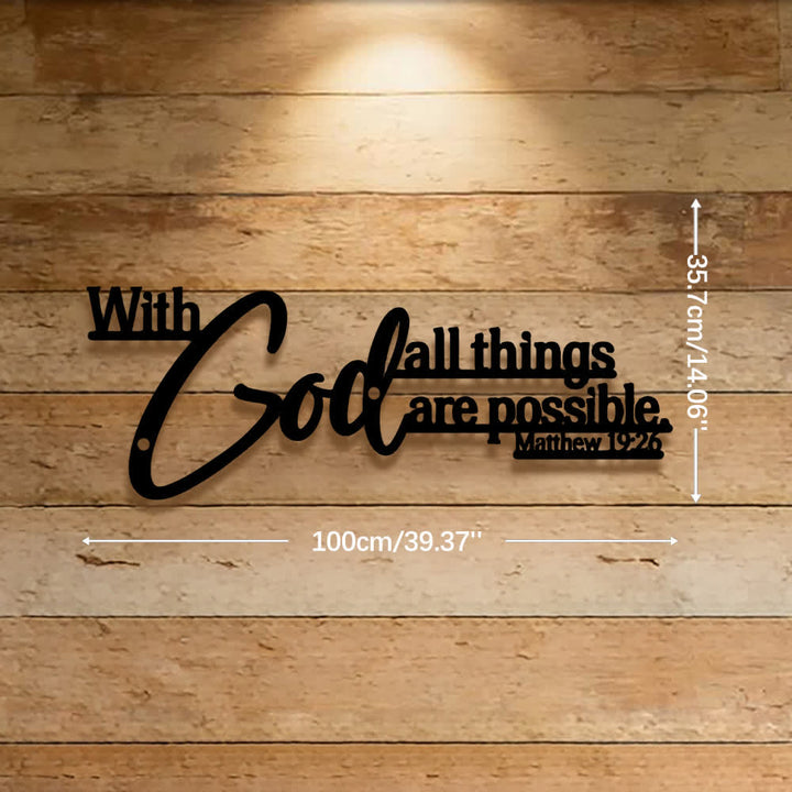 Christianartworkshop Mathew 19:26 Scripture With God All Things Are Possible Metal Wall Decor - image 12
