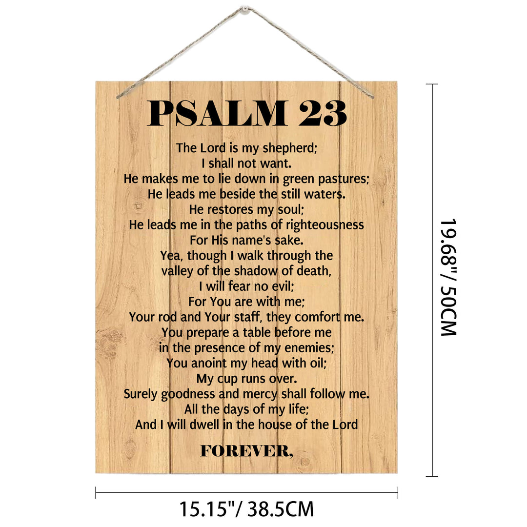 Christianartworkshop Psalm 23 Full Scripture Rustic Plank Wooden Wall Decor: Emblem of Divine Shepherdly Protection - 15.16''*19.69''*0.2''/38.5*50*0.5cm - image 6