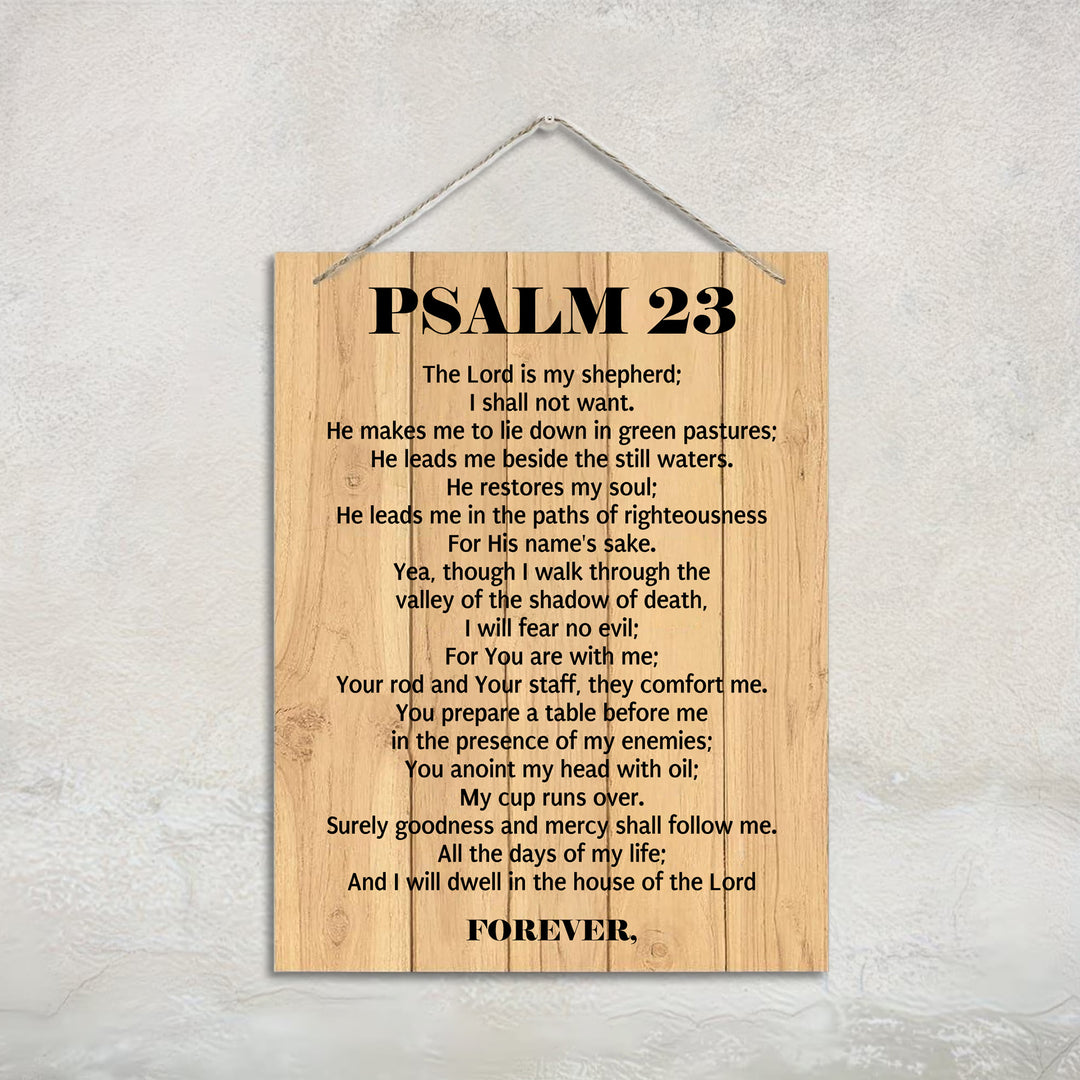 Christianartworkshop Psalm 23 Full Scripture Rustic Plank Wooden Wall Decor: Emblem of Divine Shepherdly Protection - image 3