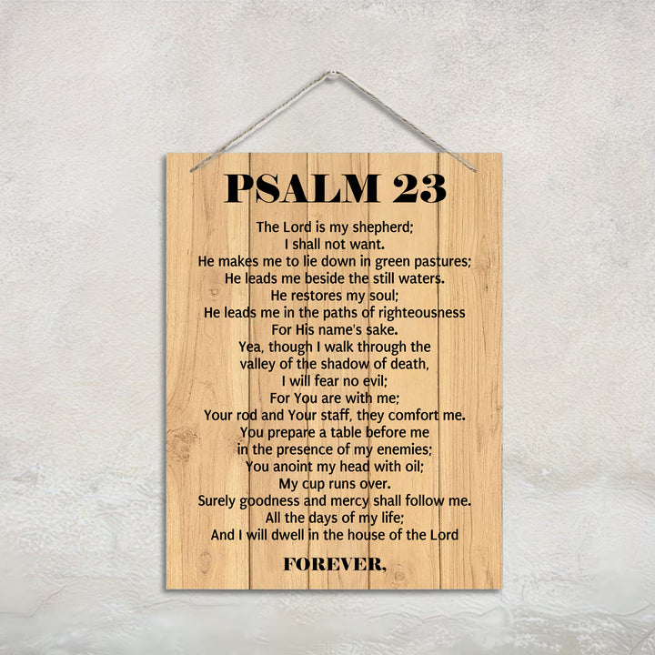 Christianartworkshop Psalm 23 Full Scripture Rustic Plank Wooden Wall Decor: Emblem of Divine Shepherdly Protection - image 3
