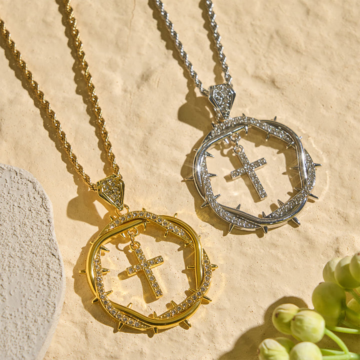 Christianartworkshop Thorn Crown & Cross Pendant: Faith & Grace Reminder for Daily Wear - image 0