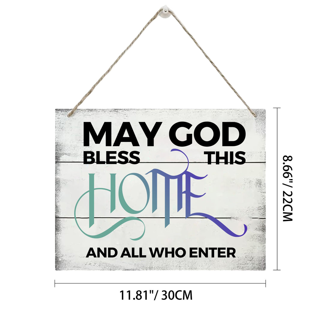 Christianartworkshop May God Bless This Home Distressed White Wooden Wall Decor: Emblem of Household Divine Blessing - 11.81''*10.24''*0.2''/30*22*0.5cm - image 4