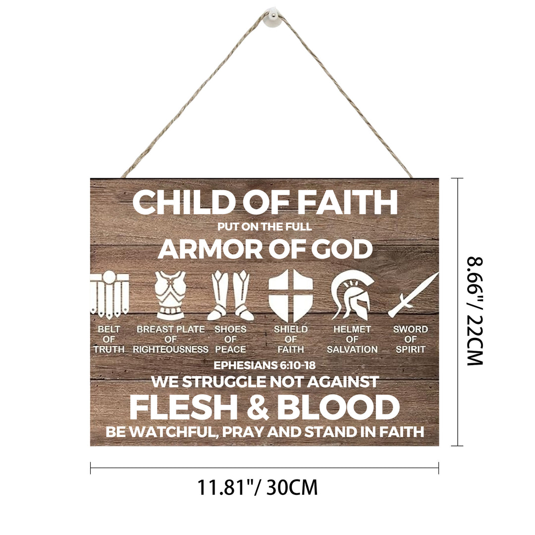 Christianartworkshop Armor of God Ephesians 6:10-18 Rustic Wooden Wall Decor: Emblem of Spiritual Faith Fortitude - 11.81''*10.24''*0.2''/30*22*0.5cm - image 4