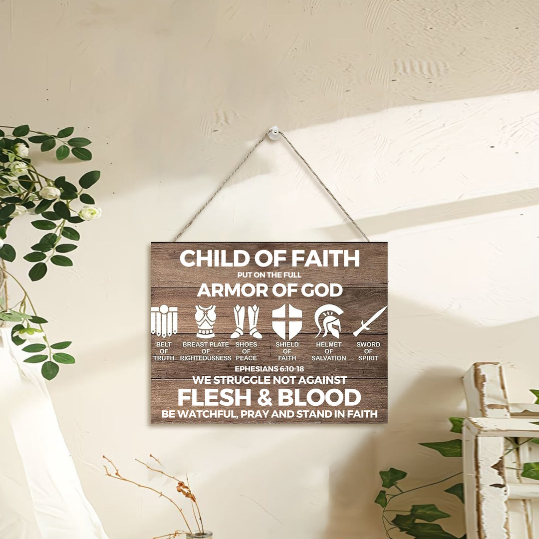 Christianartworkshop Armor of God Ephesians 6:10-18 Rustic Wooden Wall Decor: Emblem of Spiritual Faith Fortitude - image 2