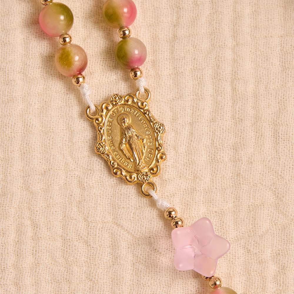 Christianartworkshop Whimsical Matte Morning Glory Gradient Bead Rosary: For Private Daily Meditation - image 6