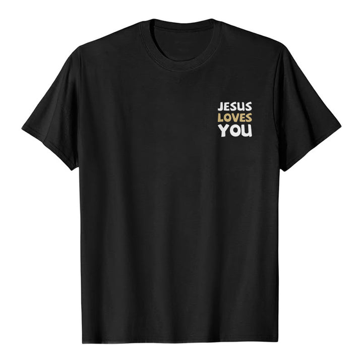 Christianartworkshop Dual-Side Two-Tone Scripture REV.3:20 Letter Print Casual Classic T-Shirt - image 17
