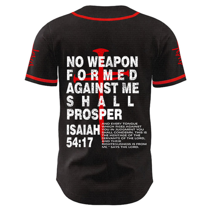 Christianartworkshop No Weapon Formed Against Me Shall Prosper Baseball Jersey - image 4