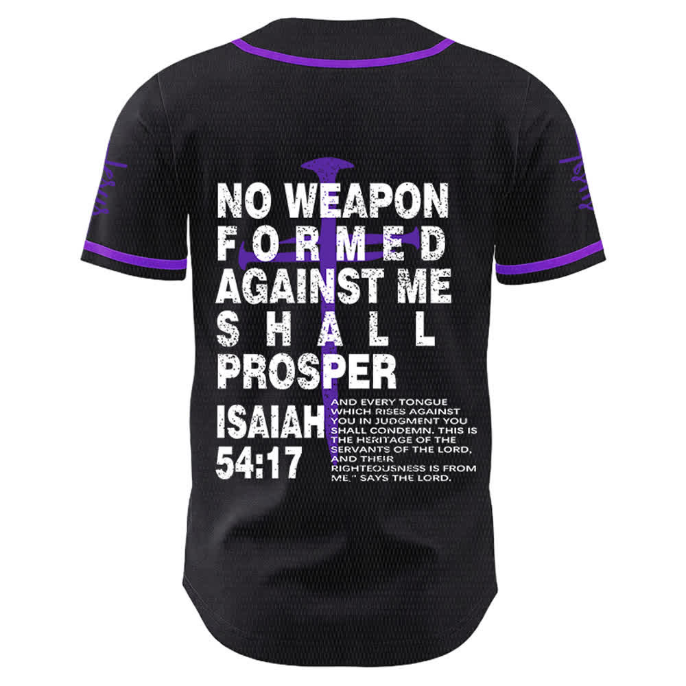 Christianartworkshop No Weapon Formed Against Me Shall Prosper Baseball Jersey - image 22