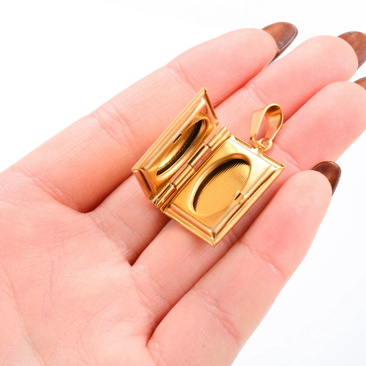 Christianartworkshop Hinged Book Locket Jesus Cross Pendant Necklace - image 3