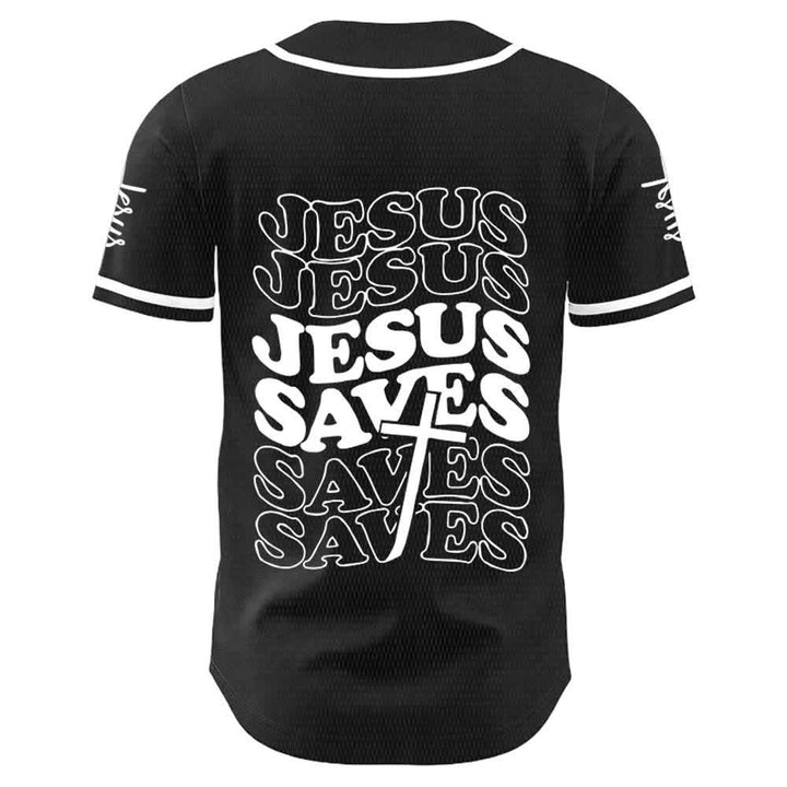 Christianartworkshop Jesus Saves Faith Statement Unisex Custom Baseball Jersey - image 4