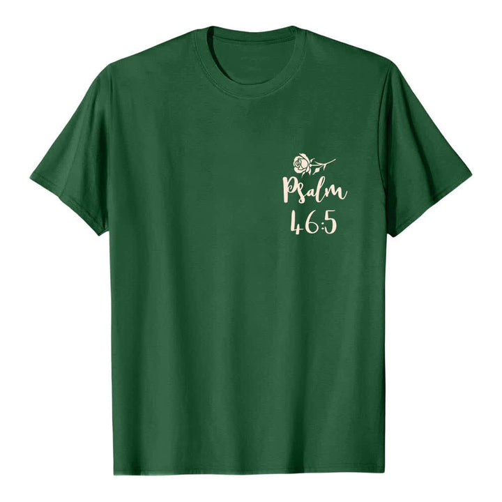 Christianartworkshop Dual-Side God Is Within Her Psalm 46:5 Letter Print Classic T-shirt - image 26