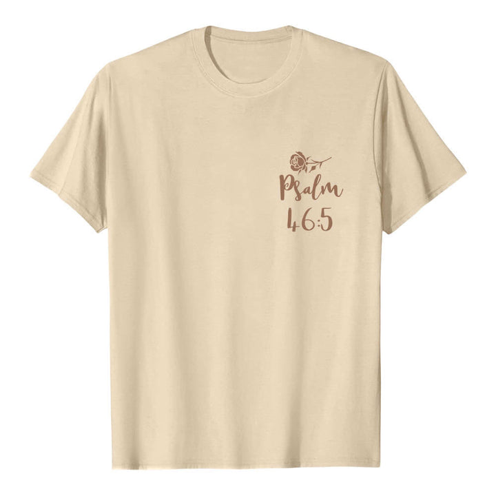 Christianartworkshop Dual-Side God Is Within Her Psalm 46:5 Letter Print Classic T-shirt - image 20