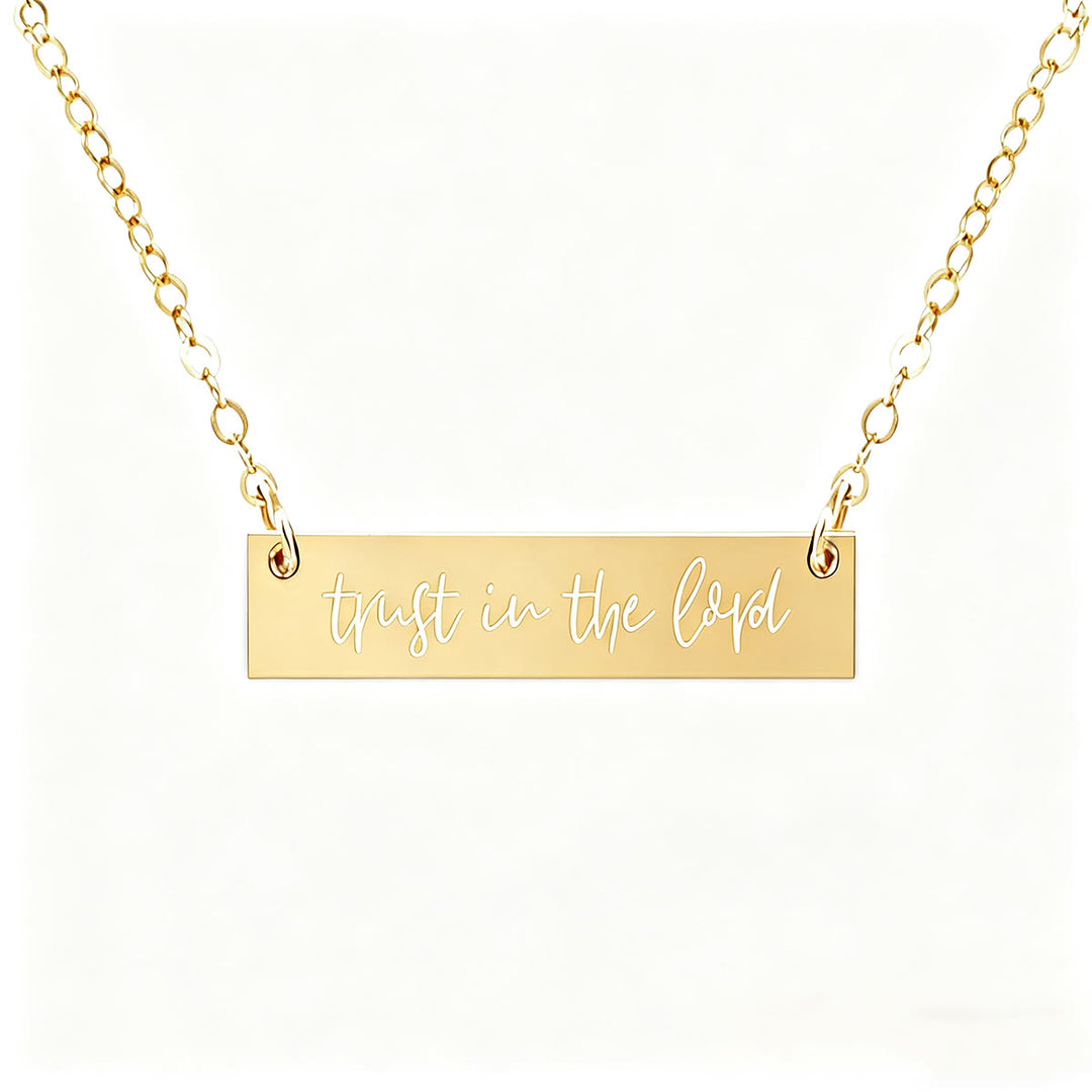 Christianartworkshop Faith Verse Engraved Bar Pendant Necklace - Trust in the Lord - image 7