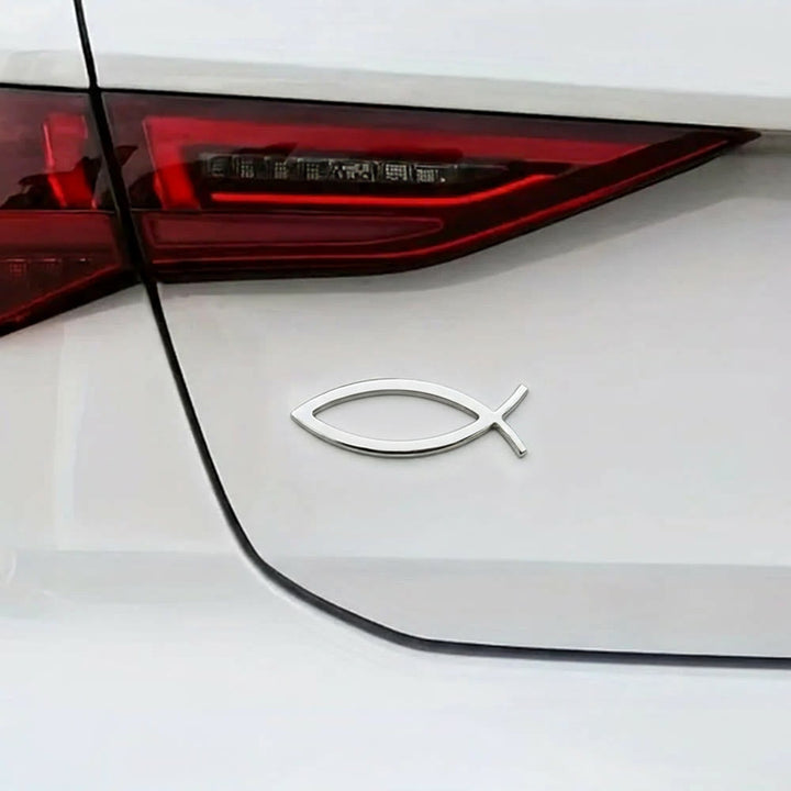 Christianartworkshop Minimalist Hollow Ichthys Fish Outline Car Sticker: A Symbol of Abiding Faith & Roadside Divine Protection - image 2