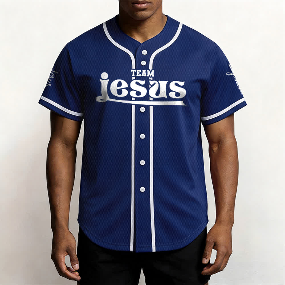 Christianartworkshop Bold Team Jesus Custom Name Number Unisex Custom Baseball Jersey - image 4