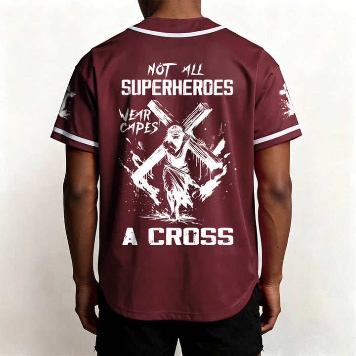 Christianartworkshop Not All Superheroes Wear Capes A Cross Unisex Baseball Jersey - image 24