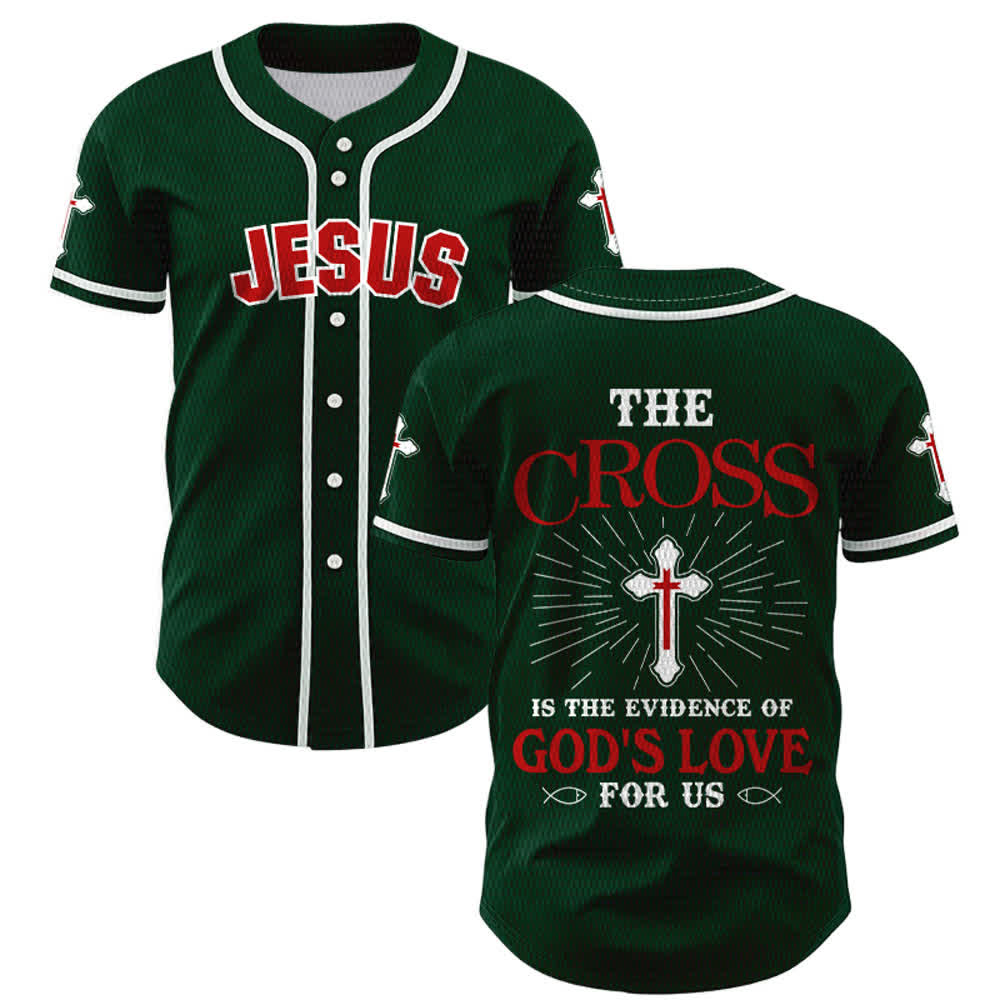 Christianartworkshop The Cross Is The Evidence Of God's Love Unisex Baseball Jersey - Green - 5XL - image 42
