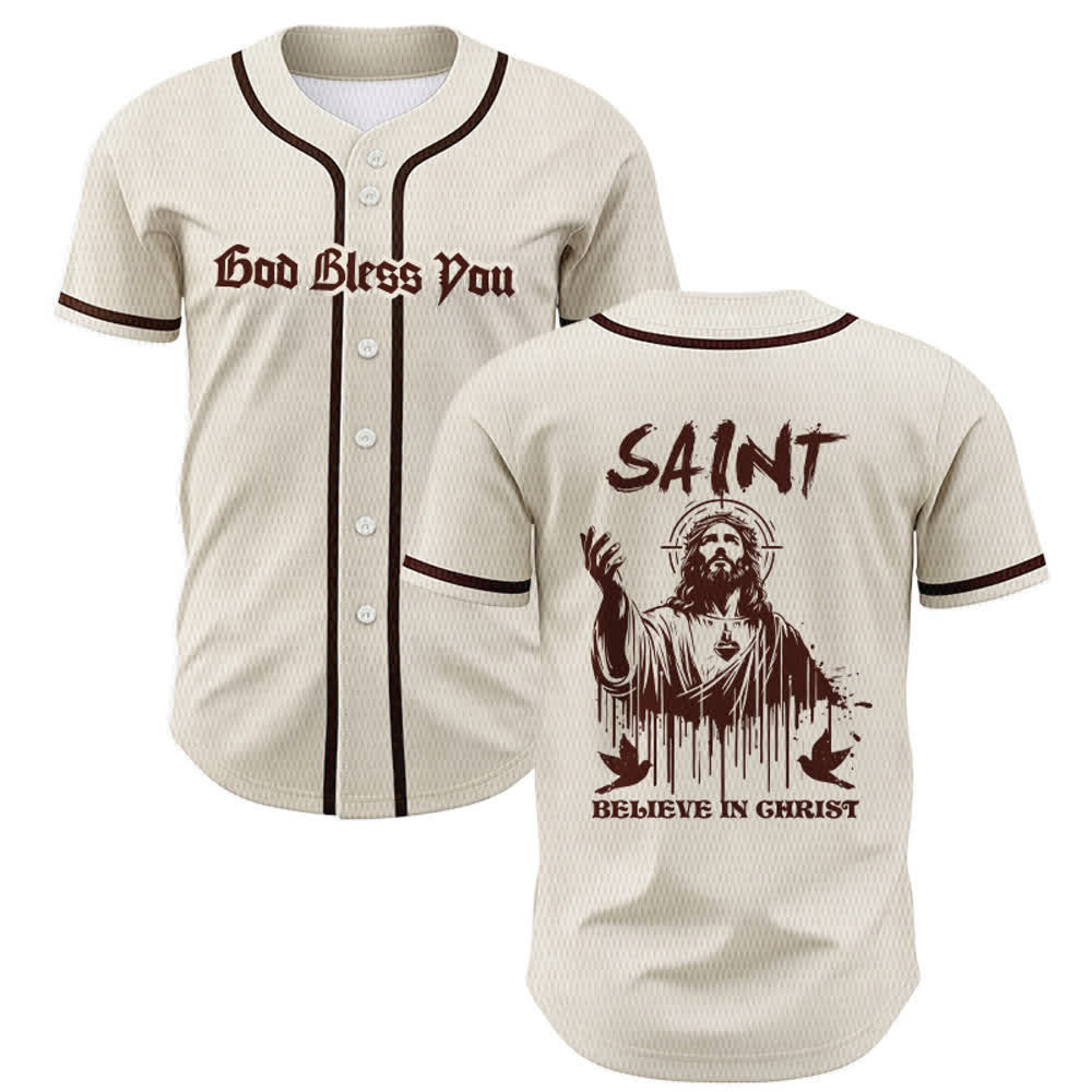 Christianartworkshop Saint Believe In Christ Unisex Baseball Jersey - Apricot - 5XL - image 49