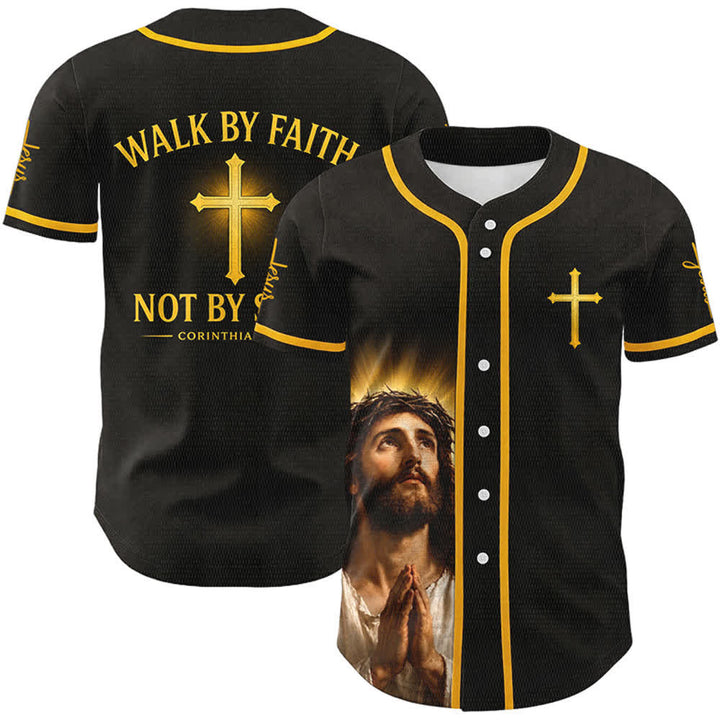 Christianartworkshop Walk By Faith Not By Sight Jesus Cross Unisex Baseball Jersey - Walk By Faith Not By Sight - 5XL - image 0