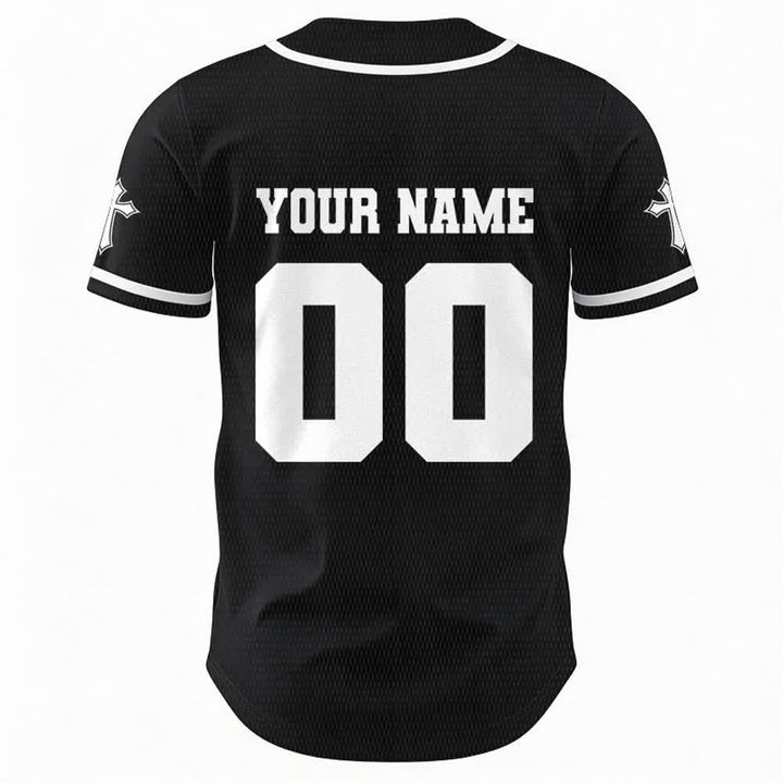 Christianartworkshop Lion Cross Jesus Faith Personalized Name Number Unisex Custom Baseball Jersey - image 3