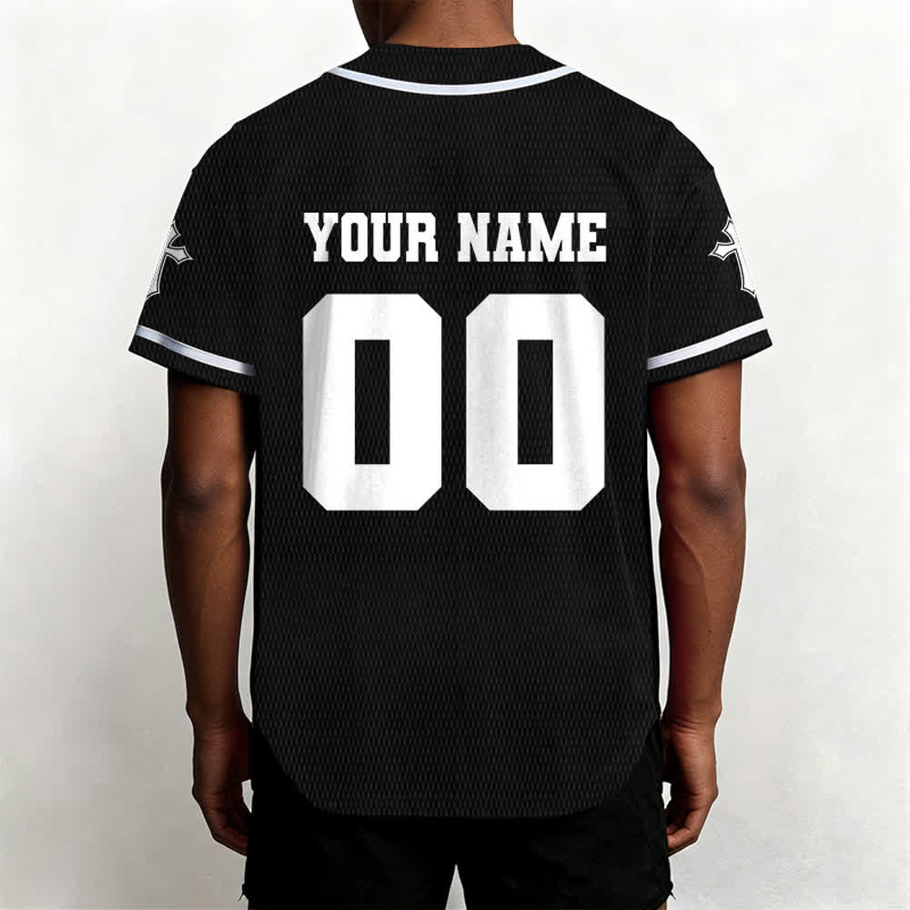 Christianartworkshop Lion Cross Jesus Faith Personalized Name Number Unisex Custom Baseball Jersey - image 7