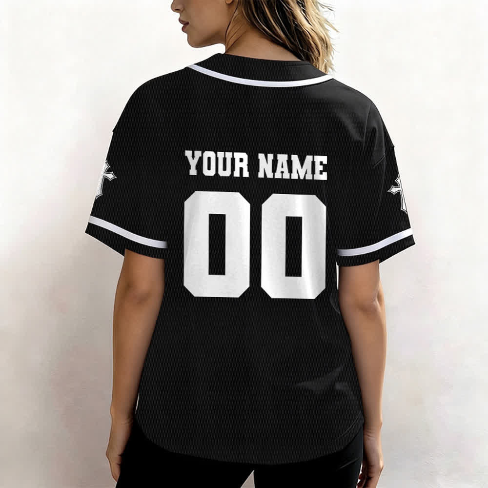 Christianartworkshop Lion Cross Jesus Faith Personalized Name Number Unisex Custom Baseball Jersey - image 5
