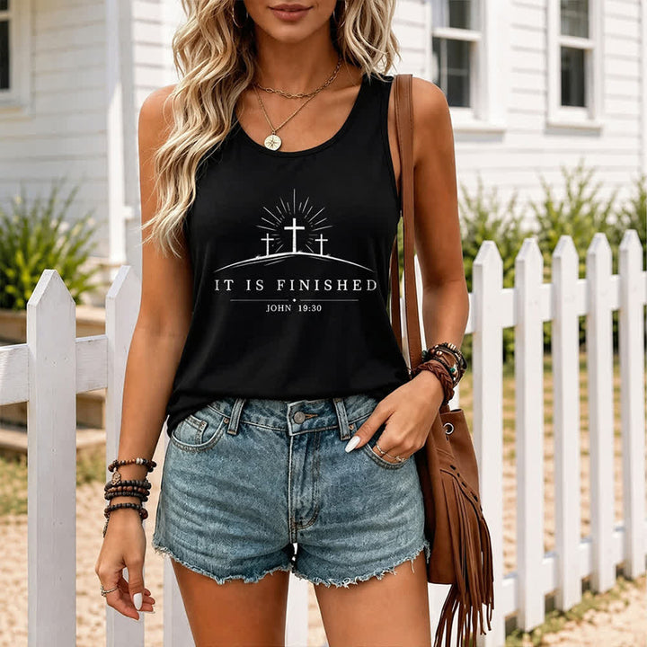 Christianartworkshop Classic Faith It Is Finished Cross Racerback Tank Top - image 1