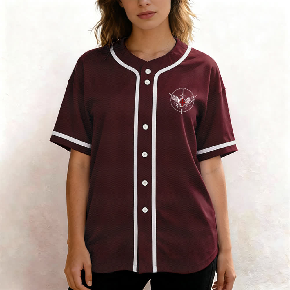 Christianartworkshop St.Michael Archangel Defend Us Unisex Baseball Jersey - image 27