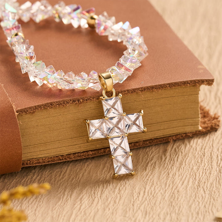 Christianartworkshop Faceted Crystal Bead Cross Charm Bracelet: Emblem of Sparkling Heavenly Blessing - image 20