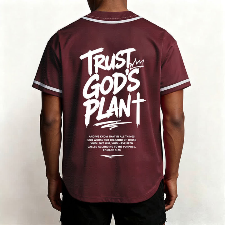 Christianartworkshop Trust God's Plan Button Up Baseball Jersey - image 12